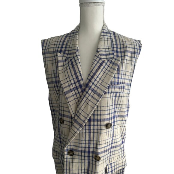 ISABEL MARANT Etoile Plaid Sleeveless Blazer Vest Size 40 / US 10 - Picture 3 of 11
